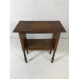 Oak two tier occasional table on turned legs