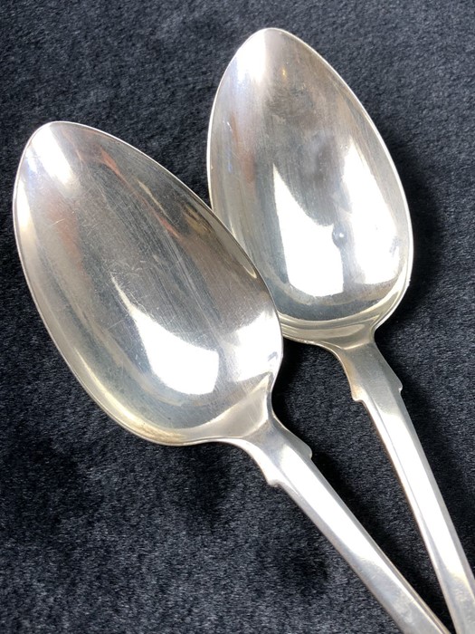 Pair of Silver Georgian Newcastle Hallmarked serving spoons maker Thomas Watson - Image 4 of 4