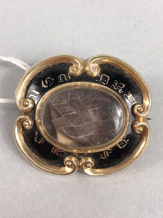 Victorian Mourning Brooch engraved to the reverse and dated 1881