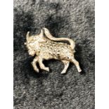 Marcasite bull brooch