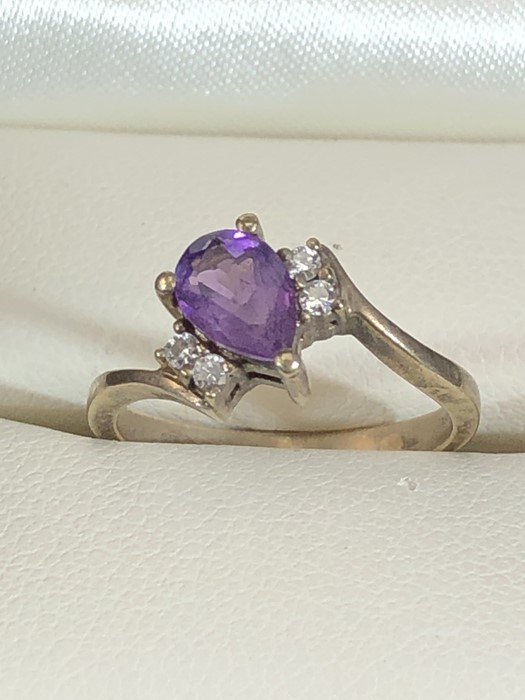 ring anythyst heart & Diamonds