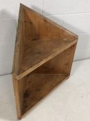 Pine corner shelving unit