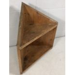 Pine corner shelving unit