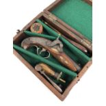 Mid-nineteenth century American Derringer percussion pistol, engraved lock, full stock with