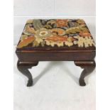 Piano stool on ball & claw feet with tapestry seat cushion