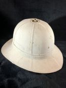 Pith / safari helmet with green leather lining