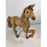 Carved wooden architectural garden Statue of a prancing Pony approx 103cm tall