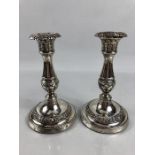 Pair of Georgian Silver Hallmarked Candlesticks (A/F) both engraved to base "Willoughby -v Lord