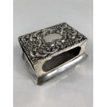 Silver Hallmarked Matchbox Holder Chester 1899