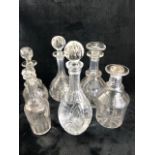 Collection of six Decanters of various styles and ages