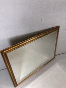 Large gilt framed bevel edged mirror approx 100cm x 130cm