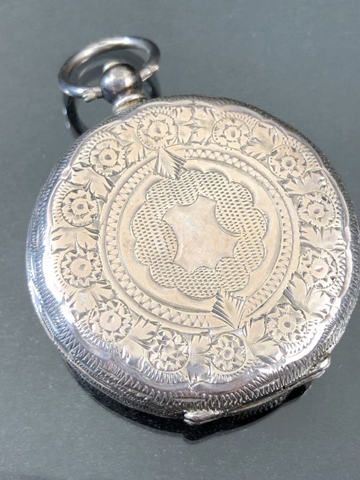 Silver Hallmarked 0.935 Silver cased ladies pocket watch with enamel dial and gold decoration - Image 6 of 7