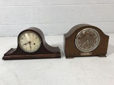 Pair of mantle clocks, one by Smiths of Enfield