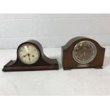 Pair of mantle clocks, one by Smiths of Enfield