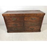 Large rustic chest of drawers with heavy metal handles 90 x 57 x 158cm