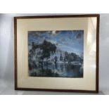 William Thomas Wood (1877 - 1958) Moonlight River Landscape Watercolour painting signed & Dated 1932