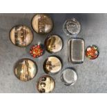 Eleven paper weights four with city scenes by (Nigel Pain)