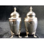 Silver Birmingham hallmarked Salt and pepper shakers by William Neale & Son Ltd (approx 108g)