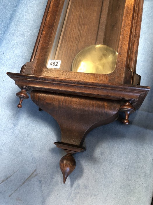 A mahogany-cased Vienna regulator wall clock, height 122cm approx with weights and pendulum - Image 6 of 7
