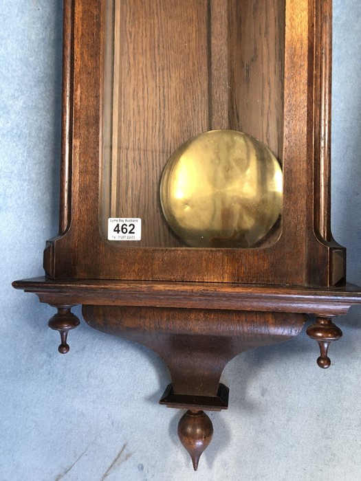 A mahogany-cased Vienna regulator wall clock, height 122cm approx with weights and pendulum - Image 5 of 7