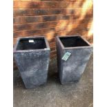 Two large garden planters approx height 50cm