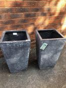 Two large garden planters approx height 50cm
