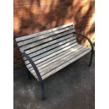 Metal and wooden slatted Garden Bench