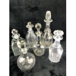 Collection of six Decanters of various styles and ages