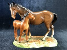 A Beswick model of brown Mare and chestnut Foal, No 953.