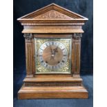 A GERMAN DARK STAINED BEECHWOOD BRACKET CLOCK, WINTERHALDER & HOFMEIER, BLACK FOREST, CIRCA 1900 the