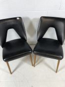 Pair of Mid century Black Upholstered chairs