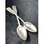 Pair of Silver Georgian Newcastle Hallmarked serving spoons maker Thomas Watson