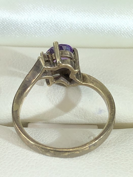 ring anythyst heart & Diamonds - Image 4 of 4