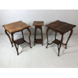 Pair of similar occasional tables and an oak plant stand