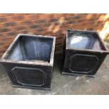 Pair of square Garden planters, approx 57cm square