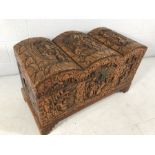 Heavily carved Camphor wood chest