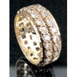 9ct Full eternity ring set with Diamonds stamped 9ct to inner (total weight approx 4.6g) size 'I'