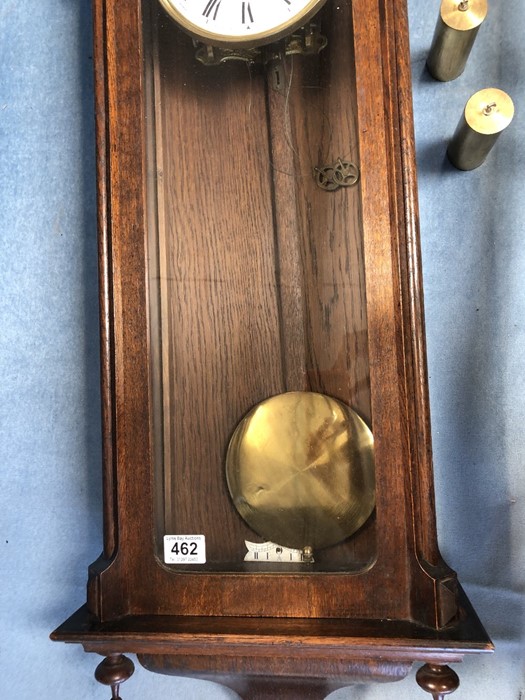 A mahogany-cased Vienna regulator wall clock, height 122cm approx with weights and pendulum - Image 4 of 7
