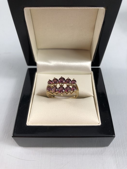 9ct Gold 375 hallmarked Ruby Cluster ring size 'M' - Image 2 of 4