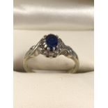 9ct Hallmarked 375 Sapphire and Diamond ring size 'M'