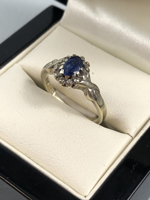 9ct Hallmarked 375 Sapphire and Diamond ring size 'M' - Image 4 of 5