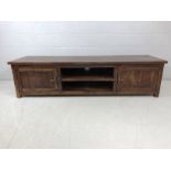 Large Solid wood Lounge unit with cupboards and shelf 50 x 60 x 200cm