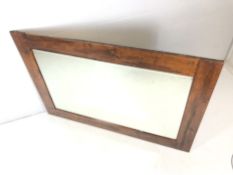 Very Large Rustic wooden framed bevel edged mirror approx 120 x 180cm