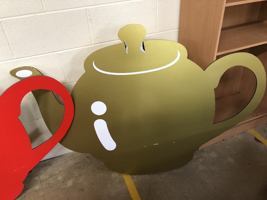 Two Large teapot signs approx 102cm tall - Image 2 of 3