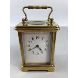 French Brass Carriage clock with White Dial (A/F)