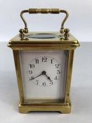 French Brass Carriage clock with White Dial (A/F)