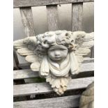 garden Cherub wall mounted plaque