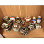 Collection of Chinese and oriental pots etc