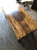 Mexican style solid wood and metal coffee table