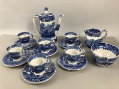 Copeland Spode's ITALIAN England - Coffee set comprising Six cups and saucers, Milk Jug, Sugar